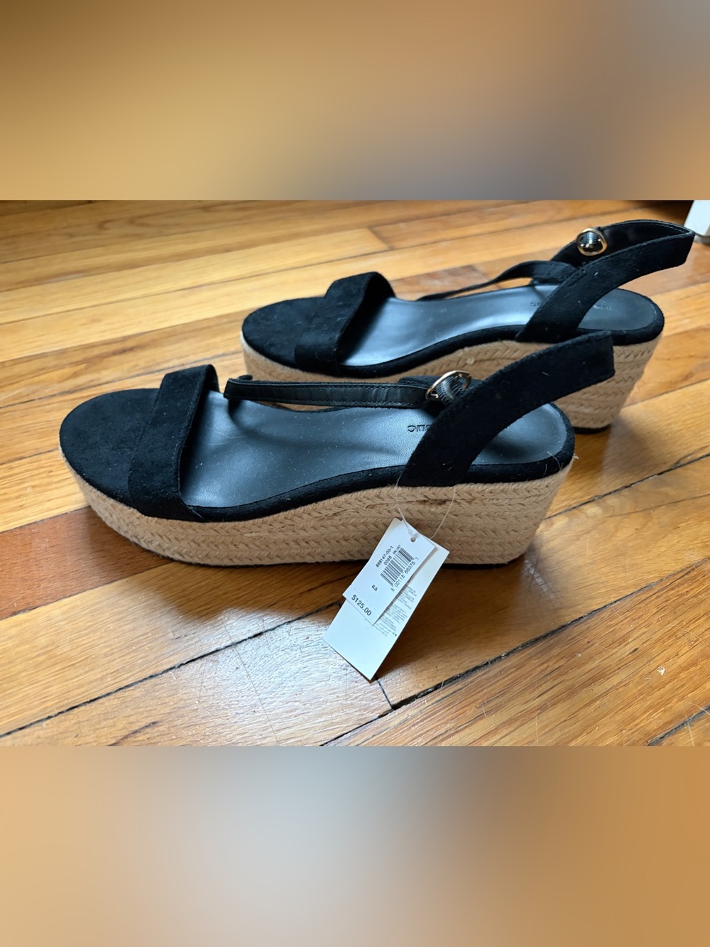 Black Espadrille Platform Sandals sz 8.5